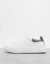 Thumbnail for your product : Topman trainers in white with animal print detail