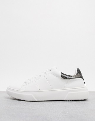 Topman trainers in white with animal print detail