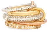 Thumbnail for your product : Spinelli Kilcollin Leo Blanc Galaxy Diamond & 18kt Gold Stacked Ring - Rose Gold