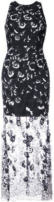 Aidan Mattox floral appliqué maxi dress