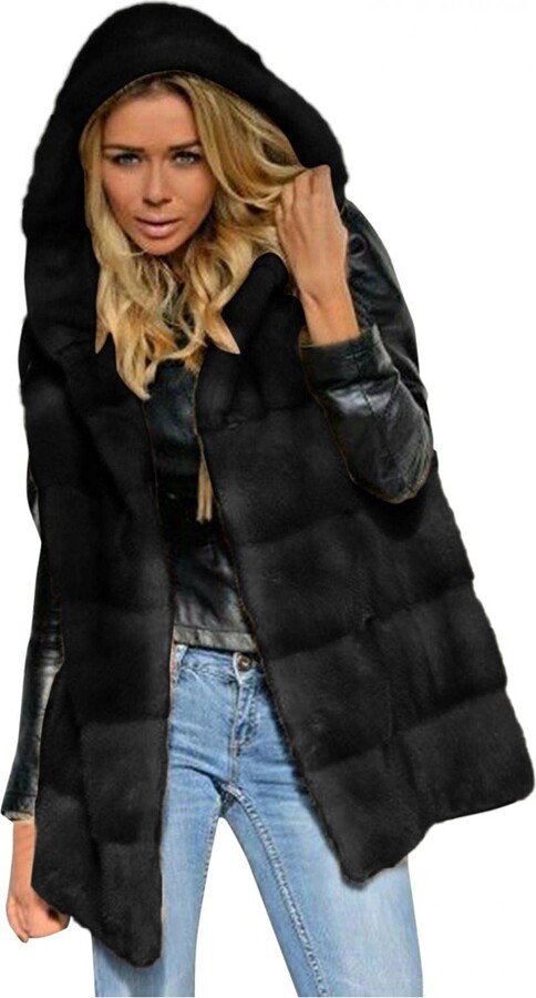 Mengyu Women Quilted Gilet Waistcoat Winter Warm Hooded Bodywarmer Sleeveless Vest Outerwear Coat Jacket