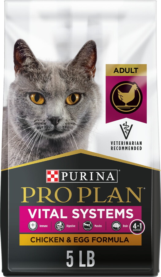 Purina Pro Plan Vital SystemsDry Cat Food, Chicken & Egg, 5 lb Bag