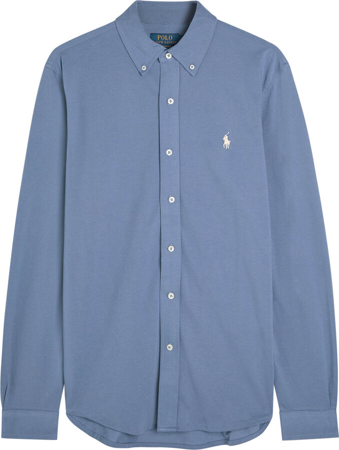Polo Ralph Lauren Logo-embroidered Piqué Cotton Shirt