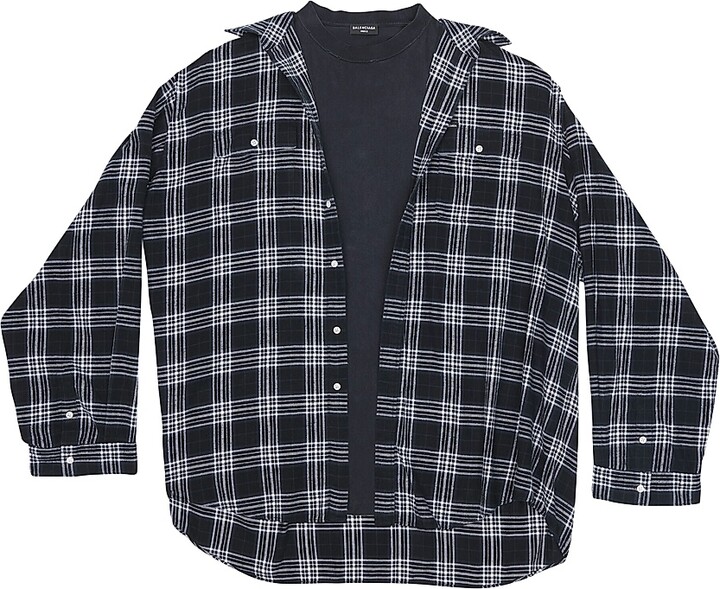 Men's Trompe L'oeil Shirt - Black - Size Small
