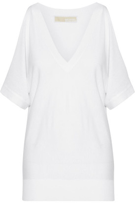 MICHAEL Michael Kors Cold-shoulder Stretch-knit Sweater - White