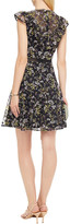 Thumbnail for your product : ML Monique Lhuillier Crochet-trimmed Pleated Embroidered Tulle Dress