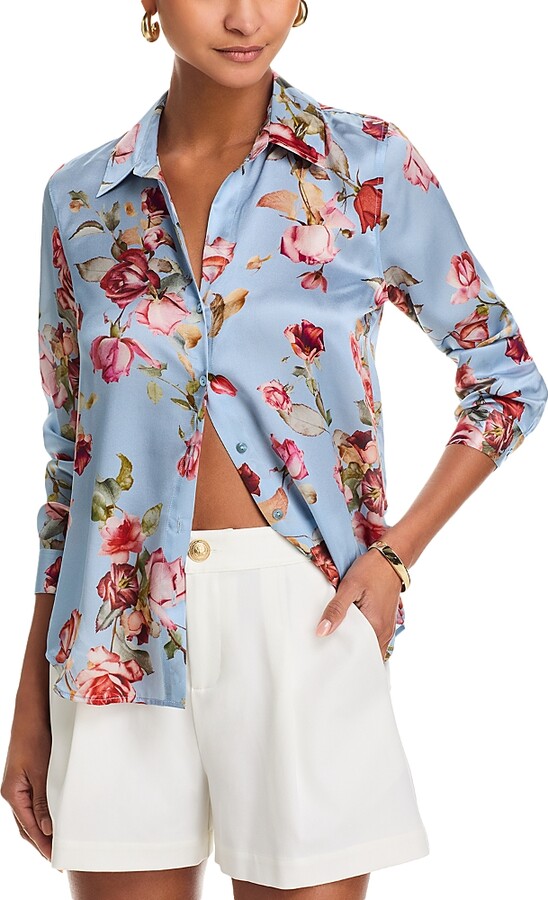 L'Agence Tyler Long Sleeve Silk Blouse