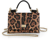 Thumbnail for your product : Dolce & Gabbana Leopard-Print Mini Chain Crossbody Bag
