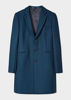 Paul Smith Men's Indigo Wool-Cashmere Overcoat