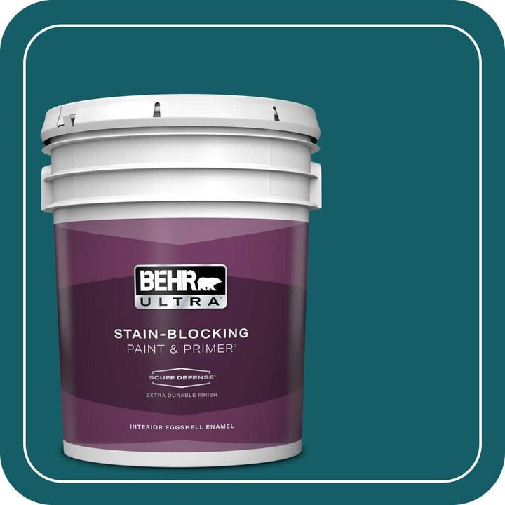 BEHR ULTRA 5 gal. #S-H-530 Tropical Skies Extra Durable Eggshell Enamel Interior Paint & Primer