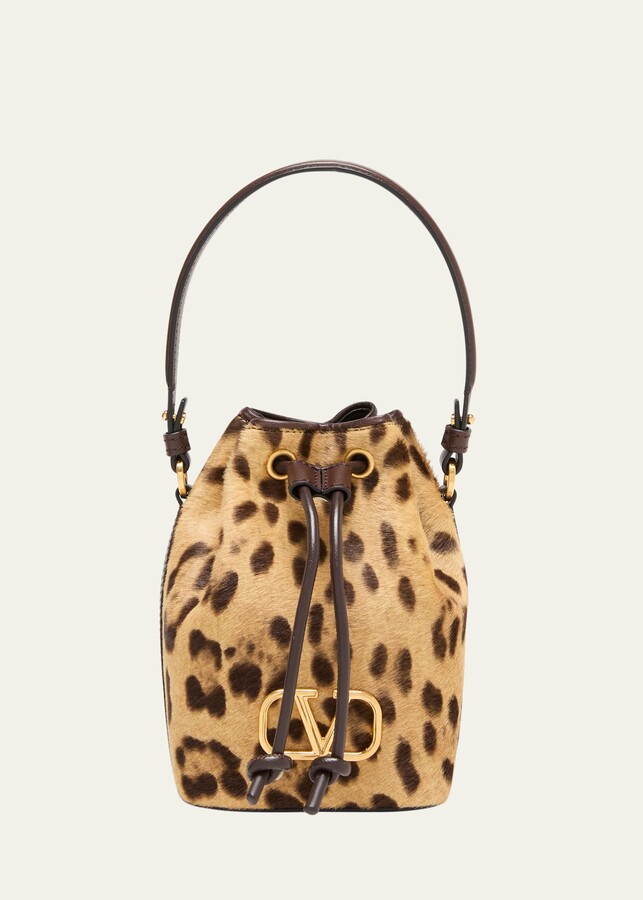 Valentino Crystal-embellished Leopard Print Pony Hair Small Shoulder Bag