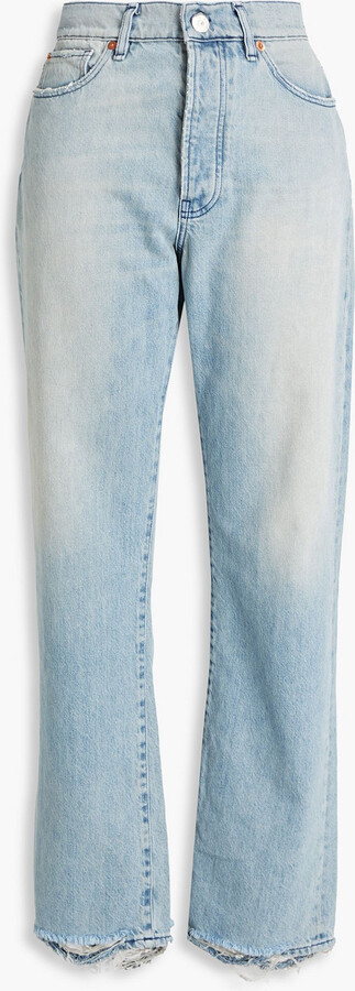 Cotton Denim Side Size Straight Jeans Luisaviaroma Women Clothing Jeans Straight Jeans 