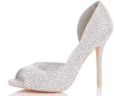 Thumbnail for your product : Quiz Silver Shimmer Peep Toe High Heel Courts