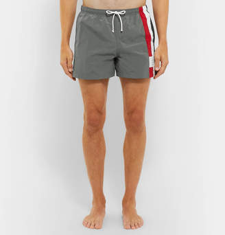 Thom Browne Slim-Fit Short-Length Stripe-Trimmed Swim Shorts