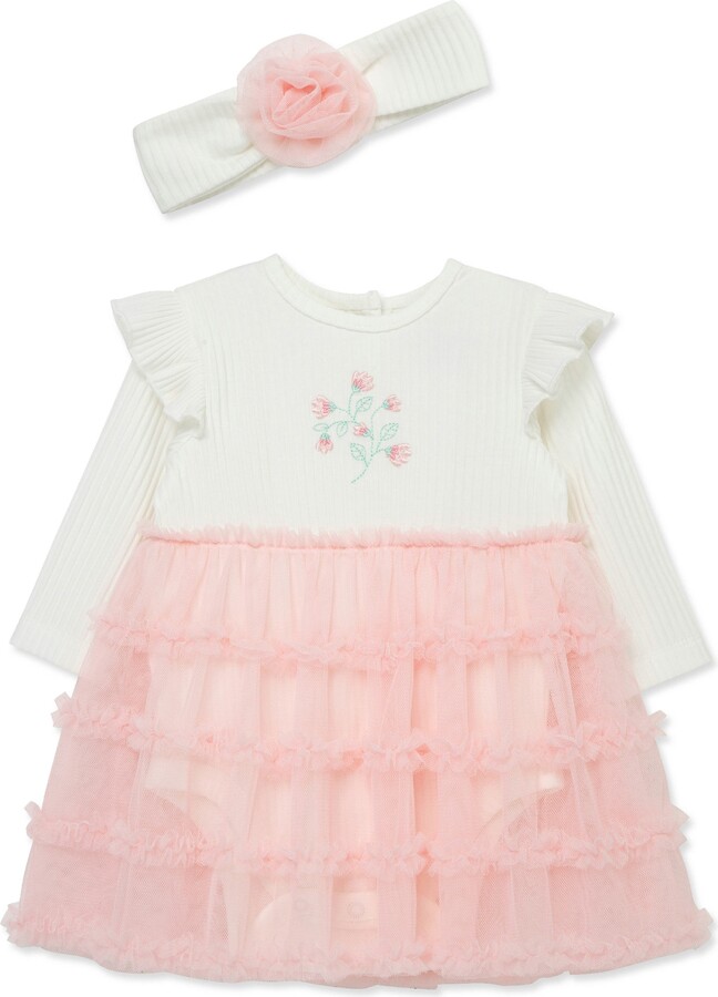Long Sleeve Tutu Bodysuit Dress with Headband