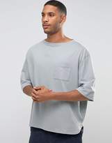 Thumbnail for your product : ASOS Extreme Oversized Boxy 3/4 Sleeve T-Shirt With Boat Neck And Wide Sleeves