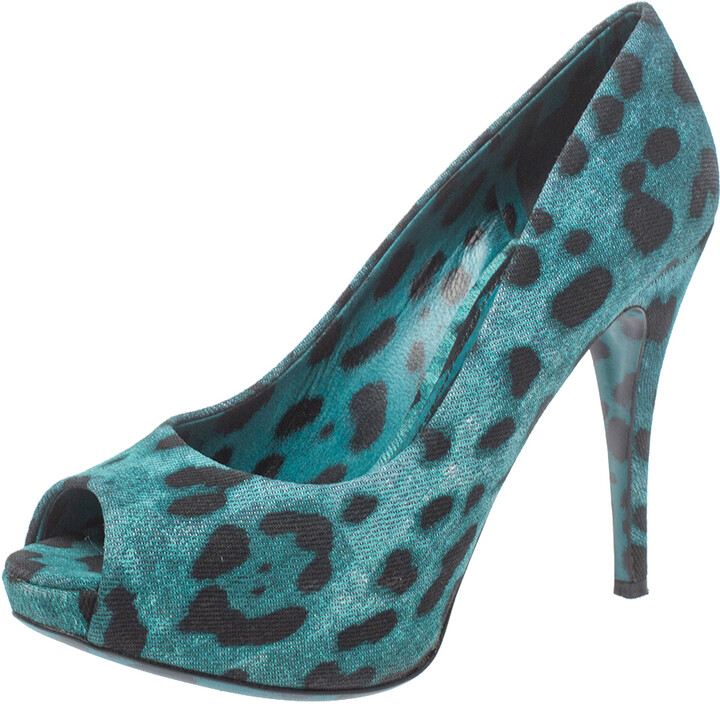 open toe leopard heels
