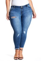 Thumbnail for your product : Jolt Raw Edge Step Hem Ankle Jeans (Plus Size)