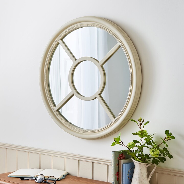 Dunelm Sandstone Washed Window Round Wall Mirror Beige ShopStyle