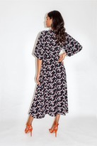 Thumbnail for your product : Liquorish Geometrical Print Wrap Dress with Kimono Sleeves