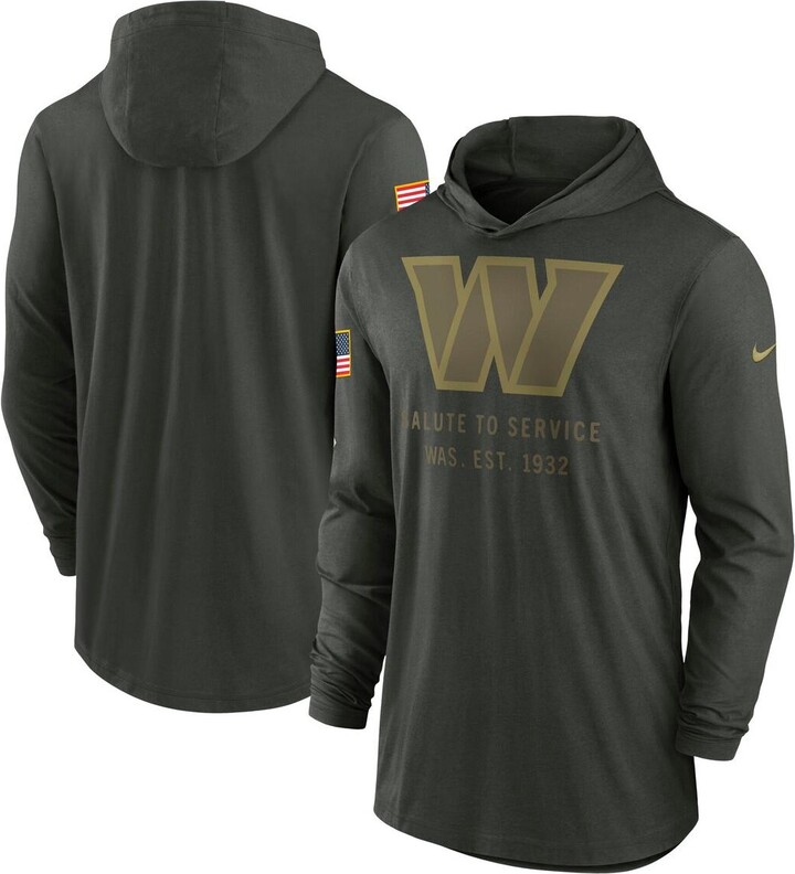 Nike Men's Forest Green Washington Commanders 2025 Salute to Service Sideline Dri-fit Lightweight Hooded Pullover Sweatshirt