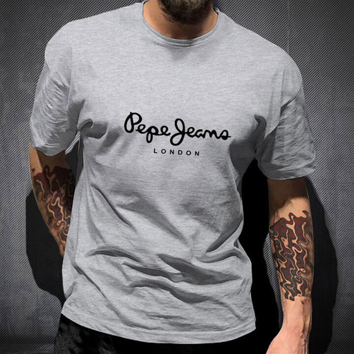 NONE Newest Pepe Jeans London T Shirt Summer Men Short Sleeve Popular Fashion 100%Cotton Tops Trendy Streetwears Tees ClothingY2K