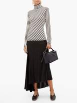 Thumbnail for your product : Loewe Striped High-neck Cotton Sweater - Womens - Navy White
