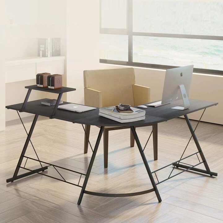 Neo Black Corner LShaped Computer Desk ShopStyle