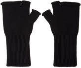 Thumbnail for your product : N.Hoolywood Black Logo Fingerless Gloves