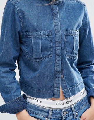Calvin Klein Cropped Boyfriend Shirt