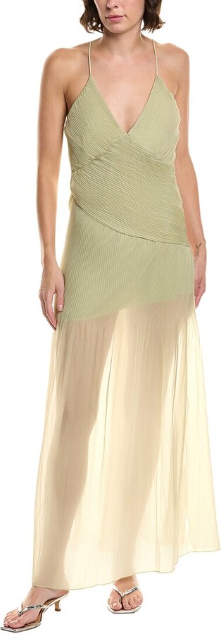 & Rouge Pleated Maxi Dress