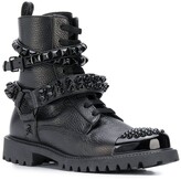 Thumbnail for your product : Philipp Plein Stud Strap Combat Boots