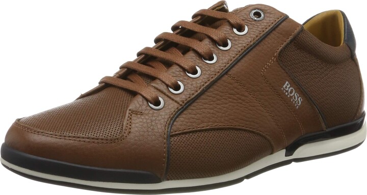 brown leather trainer boots