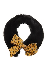 Thumbnail for your product : Fendi Lapin And Printed Silk Crepe Collar