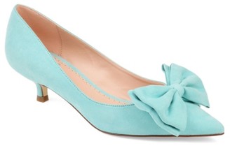 turquoise kitten heel shoes