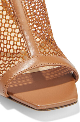 新品　Jimmy Choo Joud 85mm mules　38 Jimmy Choo Joud 85 leather-trimmed mesh mules - ShopStyle