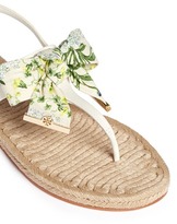 Thumbnail for your product : Nobrand 'Penny' floral print bow thong espadrille sandals