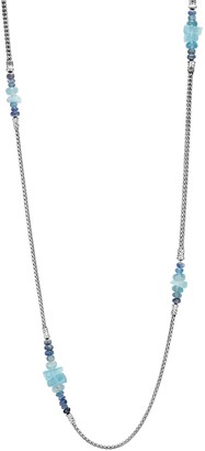John Hardy 'Classic Chain' aquamarine kyanite silver mini necklace