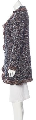 Chanel Ruffle-Trimmed Wool-Blend Cardigan