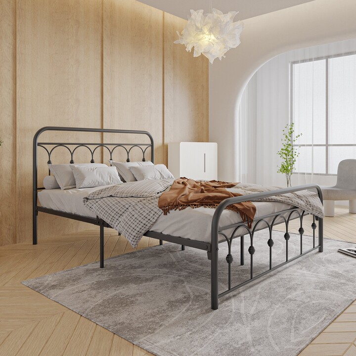 IGEMAN Black Metal Queen Bed Frame ShopStyle Mattresses & Foundations