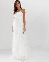 Thumbnail for your product : ASOS EDITION pretty mesh and lace layered wedding dress
