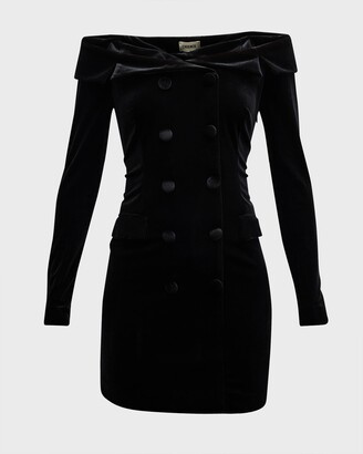 L'Agence Micaela Off-Shoulder Blazer Mini Dress