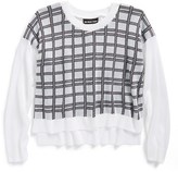 Thumbnail for your product : Un Deux Trois Plaid Sweater (Big Girls)