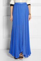 Thumbnail for your product : Alice + Olivia Ava leather-trimmed chiffon maxi skirt