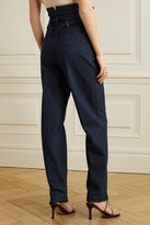 Thumbnail for your product : Max Mara Bozen Cotton-blend Chambray Straight-leg Pants - Blue