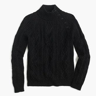 J.Crew Wallace & Barnes button-shoulder cotton sweater in black indigo