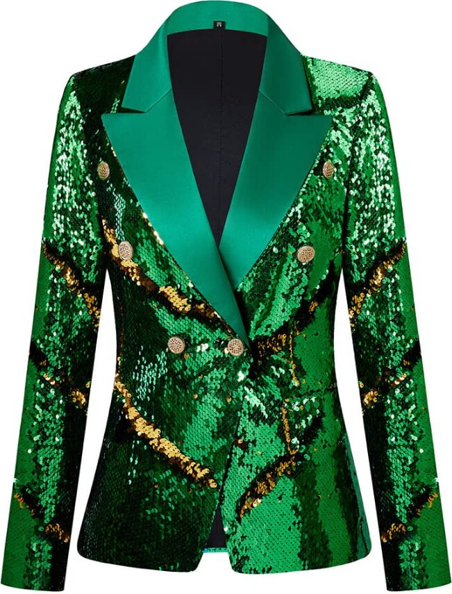 WKDTWCOS Women's Suit Tuxedo Coat Stylish Two Color Conversion