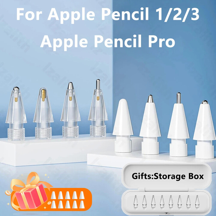 For Apple Pencil Pro 6/8PCS Pen Nib For Apple Pencil 1st 2nd 3rd USB-C Tip 2B 2.0 2.5 Soft Hard iPad Pencil Accessories
