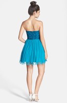 Thumbnail for your product : Steppin Out Embellished Bodice Strapless Skater Dress (Juniors)