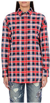 Thumbnail for your product : MSGM Tartan-panelled cotton shirt